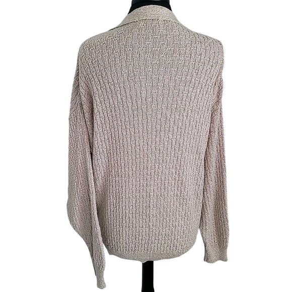 VTG John Henry USA Cardigan  XL Beige Old Money Heritage Cabin Collegiate Core - Picture 3 of 9